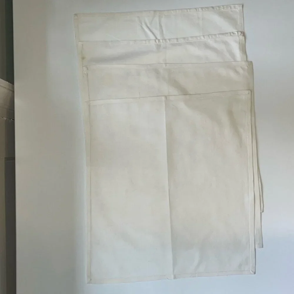 🤍✨ Off-White Cotton Fabric Napkins | Set of 4